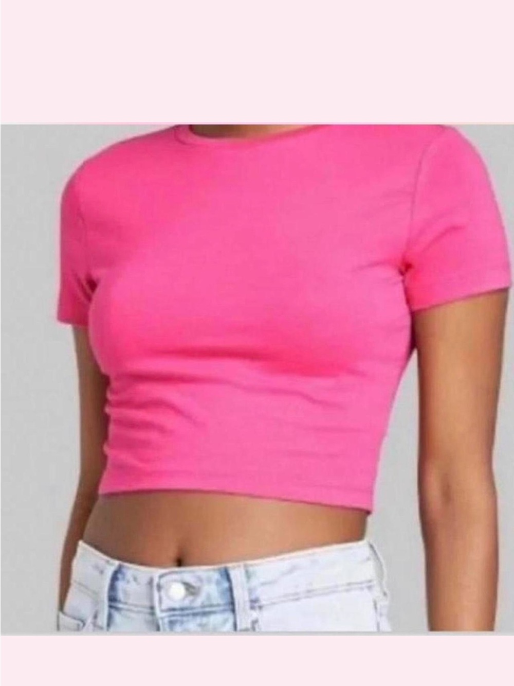 Wild Fable Cropped Hot Pink Tee Size Small
